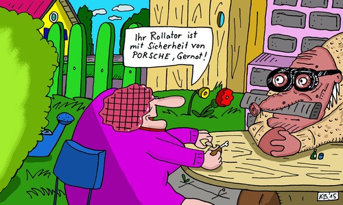 Cartoon: Gernooot! (medium) by Leichnam tagged rollator,gernot,porsche,anschmachten,liebe,verliebtheit