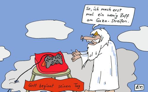 Cartoon: Gott (medium) by Leichnam tagged gott,playstation,gazastreifen,zoff
