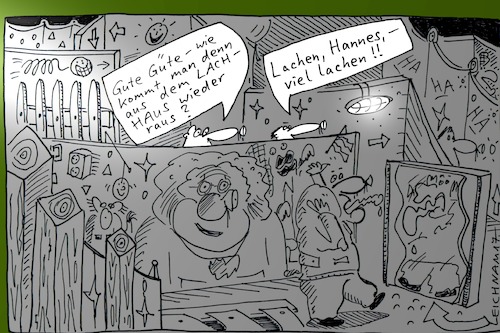 Cartoon: Hannes (medium) by Leichnam tagged hannes,lachhaus,hahaha,lachen,ausgang,gefangen,leichnam,leichnamcartoon