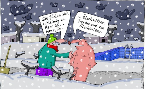 Cartoon: Herr (medium) by Leichnam tagged herr,winter,flocken,schnee,schleim,schleimig,ölschwitzer,anfühlen,haut,kälte,leichnam,leichnamcartoon