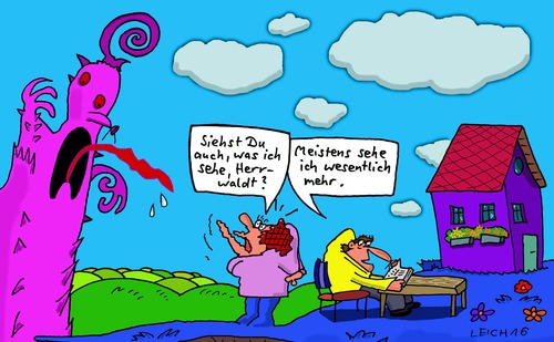 Cartoon: Herrwaldt (medium) by Leichnam tagged herrwaldt,ehe,sehen,monster,mehr