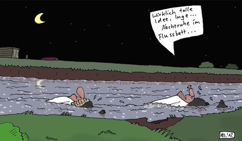 Cartoon: Inge (medium) by Leichnam tagged inge,nachtruhe,flussbett,nass,und,kalt,tolle,idee