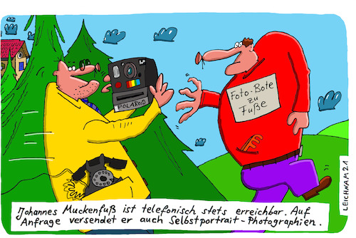 Cartoon: Johannes (medium) by Leichnam tagged johannes,leichnam,leichnamcartoon,telefon,mobil,selbstportrait,polaroid,muckenfuß,photographien,bote