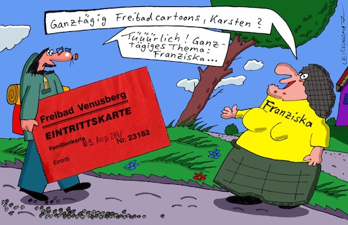 Cartoon: Karsten (medium) by Leichnam tagged karsten,franziska,ganztägig,freibadcartoons,venusberg,thema,leichnam,leichnamcartoon
