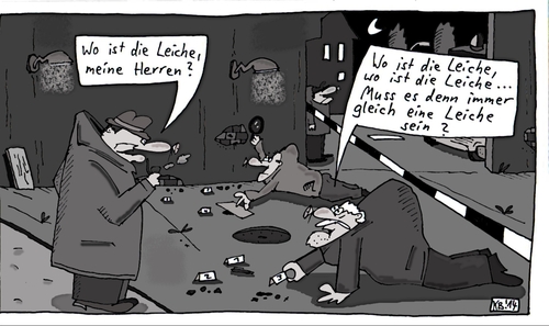 Cartoon: Kommissar (medium) by Leichnam tagged kommissar,krimi,profiler,nacht,untersuchung,verbrechen,mord,leiche,tot,techniker