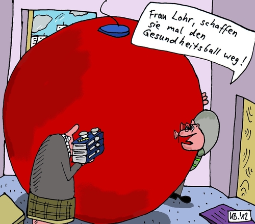 Cartoon: Lohr (medium) by Leichnam tagged frau,lohr,boss,chef,arbeitswelt,büro,wegschaffen,gesundheitsball,befehl,auftrag
