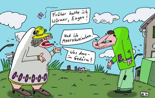 Cartoon: Meer (medium) by Leichnam tagged meer,früher,würmer,meerschweinchen,gedärm,eugen