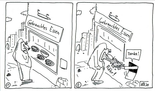Cartoon: Nahrungsladen (medium) by Leichnam tagged nahrung,nahrungsladen,erbrechen,erbrochenes,ekel,ladengeschäft