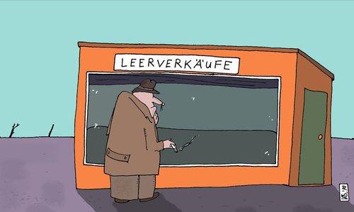 Cartoon: Netter Laden (medium) by Leichnam tagged netter,laden,börse,leerverkauf,leerverkäufe,leichnam,ödland