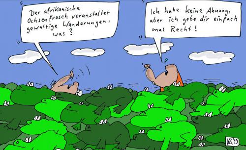 Cartoon: Ochsenfrosch (medium) by Leichnam tagged ochsenfrosch,afrikanisch,wanderungen