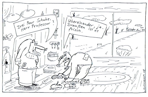 Cartoon: Professor (medium) by Leichnam tagged professor,frisch,kalt,schuhe,leichnam,leichnamcartoon