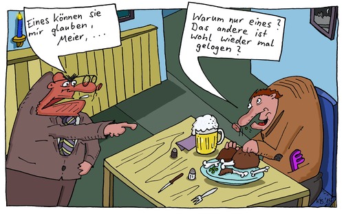 Cartoon: Restaurant (medium) by Leichnam tagged restaurant,chef,boss,bösartig,entpannt,lüge,essen,trinken,wut,zorn,hass