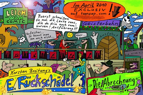 Cartoon: Rückschädel-Anzeige (medium) by Leichnam tagged rückschädel,siegling,ehrhardt,geisterbahn,gao