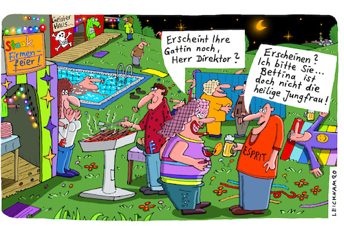 Cartoon: Staak (medium) by Leichnam tagged staak,firmenfeier,gattin,erscheinen,erscheinung,direktor,bettina,pool,geisterhaus,heilig,jungfrau,maria,leichnam,leichnamcartoon