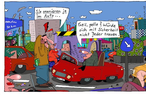 Cartoon: Straßenverkehr (medium) by Leichnam tagged straßenverkehr,onanieren,auto,geil,gelle,leichnam,leichnamcartoon,mut,entsetzen,großstadt