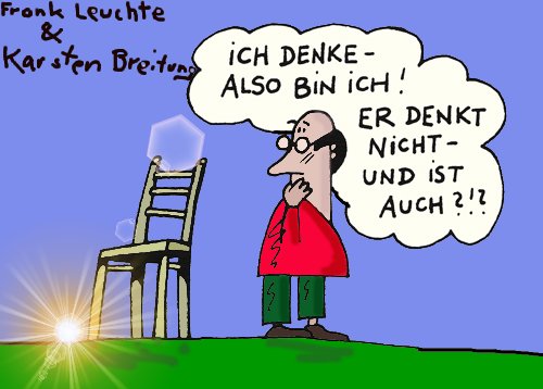 Cartoon: Stuhl (medium) by Leichnam tagged stuhl,sein,philosophie,leuchte,frank