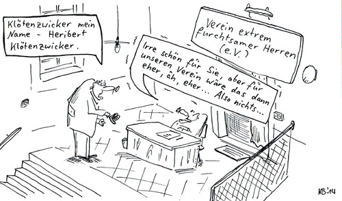 Cartoon: Treppenaufgang (medium) by Leichnam tagged treppenaufgang,klötenzwicker,heribert,verein,ev,extrem,furchtsame,herren,namensvorstellung,kein,mitglied,angst