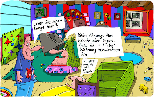 Cartoon: Ui ... (medium) by Leichnam tagged ui,leben,wohnung,verwachsen,erwischt,leichnam,leichnamcartoon