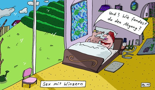 Cartoon: Und? (medium) by Leichnam tagged und,winzer,abgang,wein,leichnam