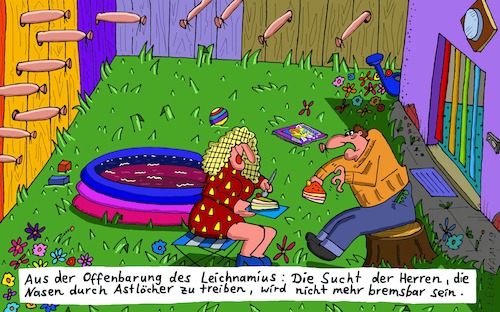 Cartoon: Vorgarten (medium) by Leichnam tagged vorgarten,offenbarung,leichnamius,nasen,zukünftig,vision,leichnamcartoon