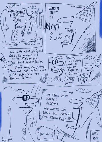 Cartoon: Kahl (medium) by Leichnam tagged kahl,glatze,leichnamcomic,dieter,brigitte,friseur,detlef,schwenzler,wunsch,sehnsucht,jugendliche