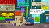 Cartoon: Großstadt (small) by Leichnam tagged großstadt,banken,versicherung,unsicher,angst,furcht,beklommenheit,landmenschen,kapitalismus,ausnehmen