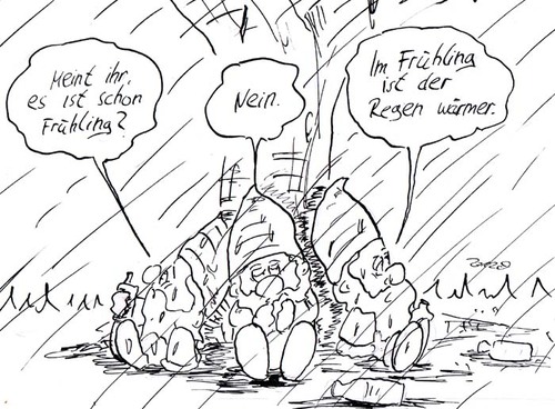 Cartoon: Die Drei und das Wetter (medium) by kusubi tagged kusubi