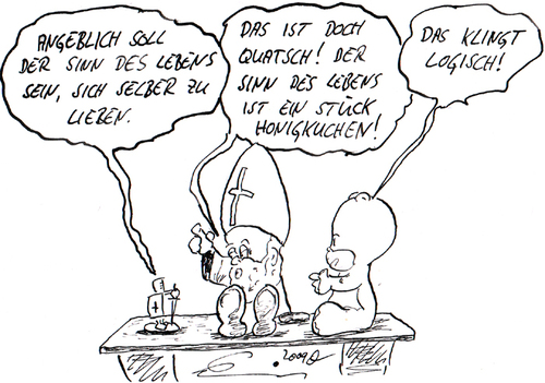 Cartoon: ich war nicht dabei (medium) by kusubi tagged nicht