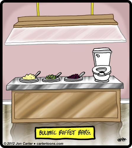 Cartoon: Bulimic Buffet (medium) by cartertoons tagged buffet,bar,restaurants,eating,food,bulimic,toilets,buffet,bar,restaurants,eating,food,bulimic,toilets