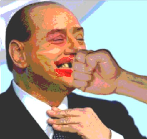 Cartoon: Gewalt ist keine Lösung (medium) by Fareus tagged silvio,berlusconi,mailand,gewalt,italien