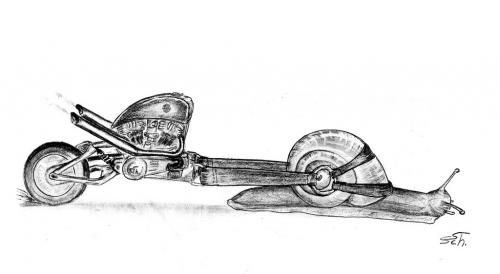 Cartoon: Turbo-Schnecke (medium) by swenson tagged motorrad,schnecke