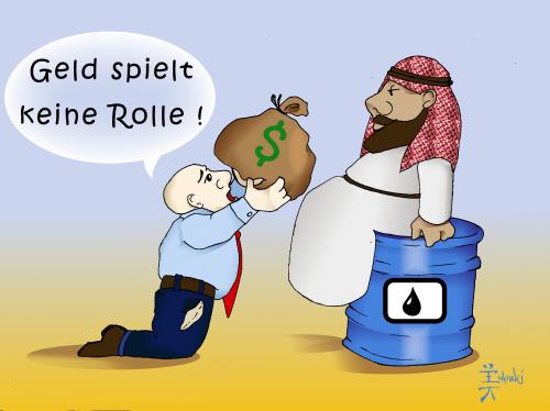 Cartoon: Prioritätensetzung (medium) by Fubuki tagged erdöl,arabien,naher,osten,scheich,öl,oil,money,geld,economics