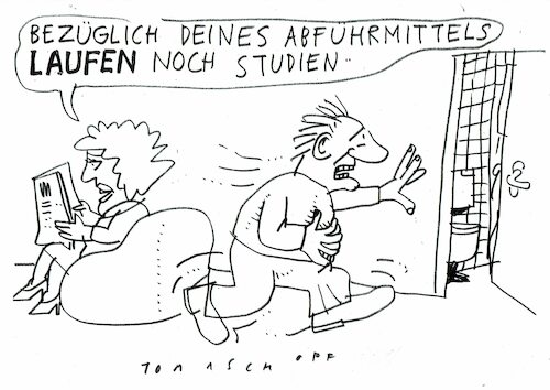 Cartoon: Abführmittel (medium) by Jan Tomaschoff tagged verstopfung,stuhlgang,verstopfung,stuhlgang