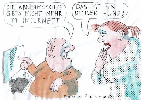 Cartoon: Abnehmen (medium) by Jan Tomaschoff tagged übergewicht,bequemlichkeit,abnehmspritze,übergewicht,bequemlichkeit,abnehmspritze