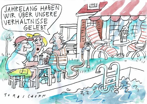 Cartoon: Abschwung (medium) by Jan Tomaschoff tagged reichtum,armut,reichtum,armut