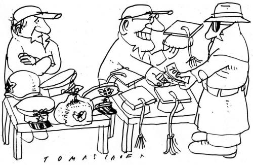 Cartoon: Akademiker (medium) by Jan Tomaschoff tagged titelhandel,