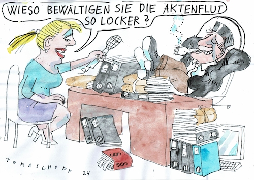 Cartoon: Akten (medium) by Jan Tomaschoff tagged cannabis,legalisierung,justiz,akten,cannabis,legalisierung,justiz,akten
