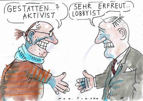 Cartoon: Aktivist (medium) by Jan Tomaschoff tagged lobby,aktivist,lobby,aktivist