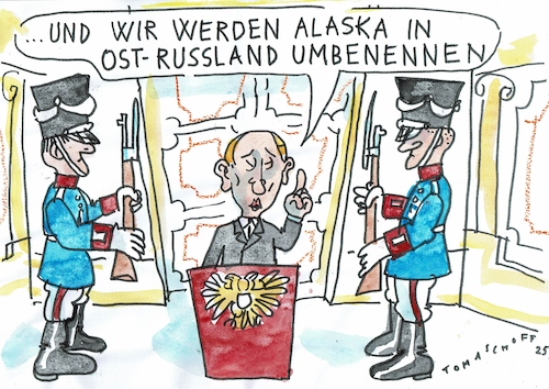 Cartoon: Alaska (medium) by Jan Tomaschoff tagged putin,russland,imperialismus,usa,trump,putin,russland,imperialismus,usa,trump