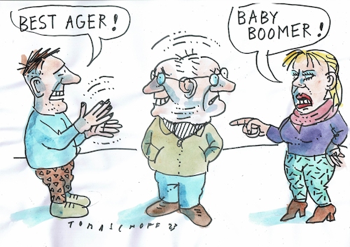 Cartoon: Alter (medium) by Jan Tomaschoff tagged best,ager,babyboomer,alter,best,ager,babyboomer,alter