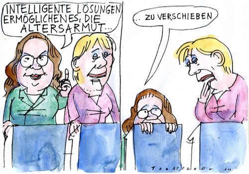Cartoon: Altersarmut (medium) by Jan Tomaschoff tagged demographie,rente,demographie,rente