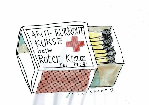 Cartoon: Anti Burnout (medium) by Jan Tomaschoff tagged burnout,burnout