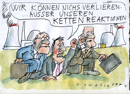 Cartoon: Atomkonzerne (medium) by Jan Tomaschoff tagged atomausstieg,atomausstieg