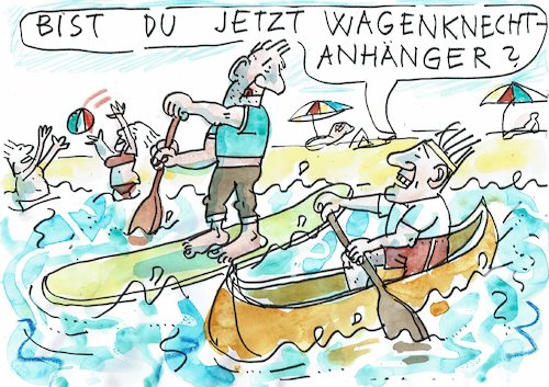Cartoon: Aufstehen (medium) by Jan Tomaschoff tagged linke,wagenknecht,linke,wagenknecht