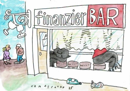 Cartoon: Bar (medium) by Jan Tomaschoff tagged bas,merz,sozialsystem,finanzen,bas,merz,sozialsystem,finanzen