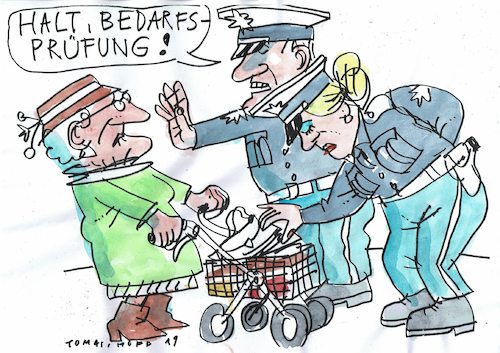 Cartoon: Bedarfsprüpfung (medium) by Jan Tomaschoff tagged rente,alter,altersarmut,rente,alter,altersarmut