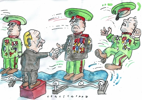 Cartoon: Befehlshaber (medium) by Jan Tomaschoff tagged putin,russland,armee,putin,russland,armee