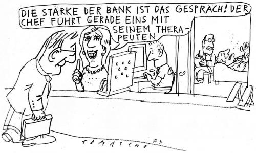 Cartoon: Beraterbank (medium) by Jan Tomaschoff tagged banken,finanzen,therapeut,