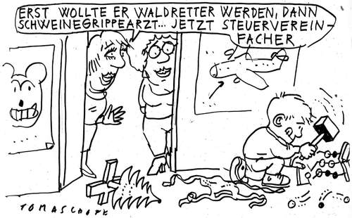Cartoon: Berufswünsche (medium) by Jan Tomaschoff tagged kinder,berufe,arbeit