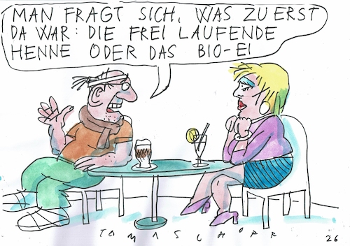 Cartoon: Bio (medium) by Jan Tomaschoff tagged bio,geflügel,tierhaltung,bio,geflügel,tierhaltung